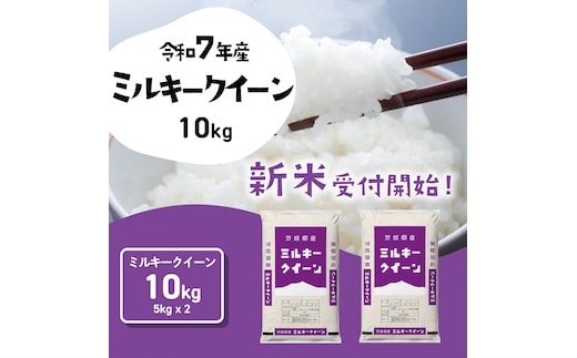 【12月発送】ミルキークイーン 10kg (5kgx2袋) 令和7年産 茨城県産 ミルキークイーン 白米 精米 茨城県 八千代町 お米 米 [SF550yai]
