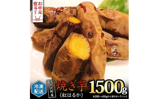 【お中元熨斗付き】冷凍 焼き芋 ( 紅はるか ) 1.5kg サツマイモ さつまいも イモ いも 国産 食物繊維 スイーツ おやつ 小分け 茨城県産 [AU022yac]