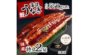 【お歳暮】【化粧箱】特上 国産うなぎ 蒲焼 2尾セット 【合計550g以上】 タレ・山椒付 ウナギ 鰻 うな重 ひつまぶし 人気 茨城 八千代町 ふるさと納税 冷凍 ギフト 化粧箱 お歳暮 歳暮 熨斗