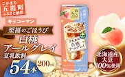キッコーマン 至福のごほうび 豆乳飲料 白桃アールグレイ 【合計200ml×54本】 ／ 飲料 健康 国産大豆 ユキホマレ 北海道産大豆 豆乳 大豆 ソイミルク パック セット 定番 おやつ デザート 飲み切り おすすめ 茨城県 五霞町【価格改定】