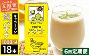 【定期便6回】【合計1000ml×18本】豆乳飲料 バナナ 1000ml ／ 飲料 キッコーマン 健康 バナナ 豆乳 豆乳飲料 大豆 パック セット 定期便 茨城県 五霞町【価格改定XA】