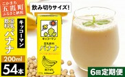 【定期便6回】【合計200ml×54本】豆乳飲料 バナナ 200ml ／ 飲料 キッコーマン 健康 バナナ 豆乳 おやつ 豆乳飲料 大豆 パック セット 飲み切り 小腹満たし 豆乳プリン 定期便 茨城県 五霞町【価格改定】