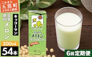 【定期便6回】【合計200ml×54本】豆乳飲料 メロン 200ml ／ 飲料 キッコーマン 健康 メロン 豆乳 豆乳飲料 大豆 パック セット 飲み切り 定期便 茨城県 五霞町【価格改定】