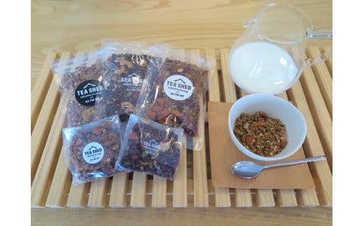 道の駅さかい「TEA SHED」オリジナル自家製グラノーラ3種600g（自家製味噌・ほうじ茶林檎・ショコラバナナ）