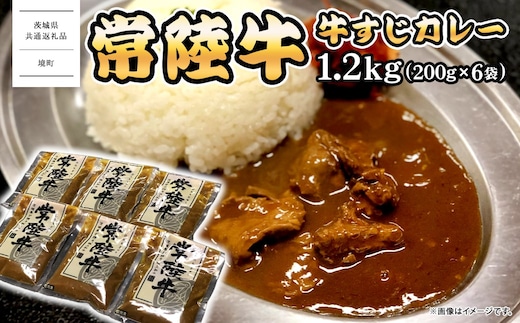 常陸牛すじカレー 1.2kg(200g×6袋) ＜茨城県共通返礼品＞【常陸牛 牛 牛すじ カレー スパイス レトルト 本格 贅沢 牛肉 カレーライス】