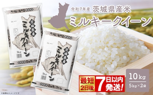 ◎最短2日後発送◎ ミルキークイーン 10kg (5kg×2袋) 茨城県産 小分け 人気 米【令和7年産/白米】K2661