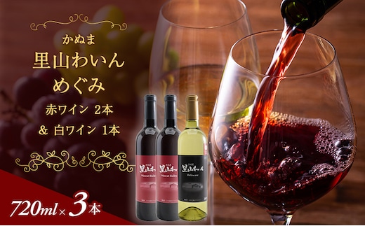 かぬま 里山わいん 里山のめぐみ 赤ワイン 720ml & 白ワイン 720ml お届け 入金確認後 14日～1ヶ月 お酒