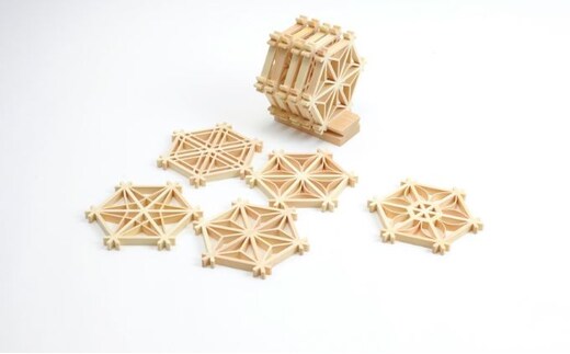 組子 コースター 5種セット 台座付き 鹿沼 かぬま 組子 ひのき ヒノキ 雑貨 日用品 キッチン雑貨 キッチンアイテム 木製コースター ヒノキのコースター シンプル ナチュラル ※沖縄・離島への配送不可