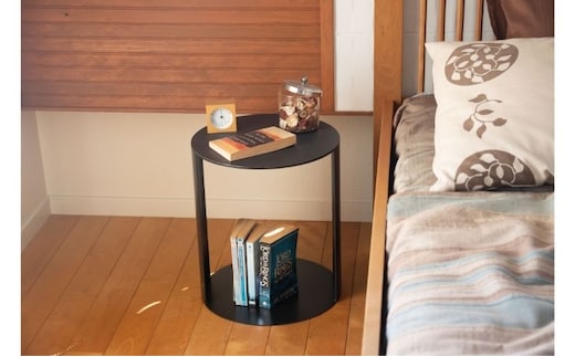 【＆FREL】SCサイドテーブル ロータイプ ブラック 直径35cm 高さ40cm インテリア 家具 シンプル スタイリッシュ 寝室 リビング お店 店舗 おしゃれ ベッドサイド ※離島への配送不可