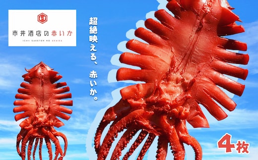 おつまみ いか 市井酒店の赤いか (4枚)