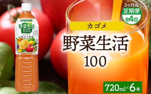 【定期便】3ヵ月毎全4回野菜生活100 オリジナル 720mlPET ns038-063