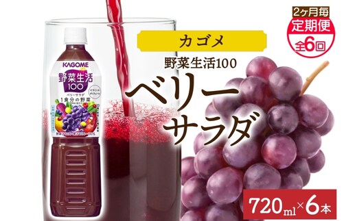 【定期便】2ヵ月毎全6回野菜生活100 ベリーサラダ 720mlPET ns038-076 