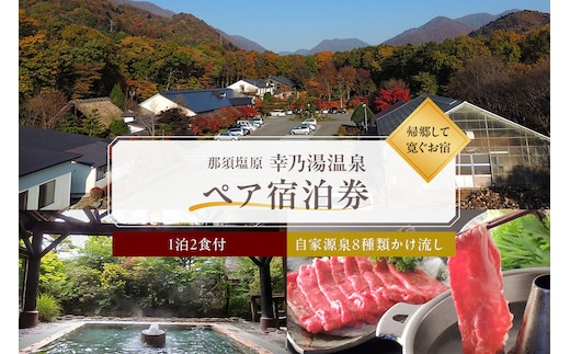 【有効期限延長中】板室温泉 宿泊券ペア1泊2食(幸乃湯温泉) ns022-001
