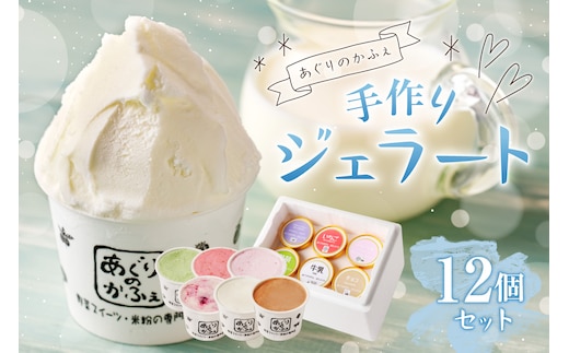 手作りジェラート12個セット【あぐりのかふぇ】 ns029-002