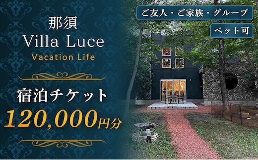 【ご家族・ペットと一緒に！一棟貸切ヴィラ】宿泊チケット（12万円分） 1枚 ns144-001-12
