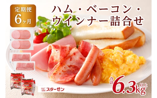 【定期便6ヵ月】ハム・ベーコン・ウインナー詰合せ ns009s-016