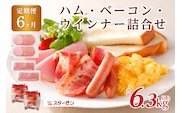 【定期便6ヵ月】ハム・ベーコン・ウインナー詰合せ ns009s-016