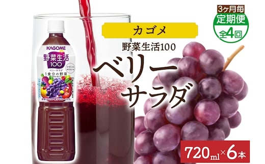 【定期便】3ヵ月毎全4回野菜生活100 ベリーサラダ 720mlPET ns038-075