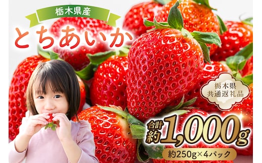 栃木県産 とちあいか約250ｇ×4パック【栃木県共通返礼品】 ns120-001