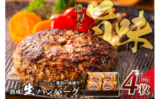 ソースのいらない那須の後藤牛熟成生ハンバーグ150g×4枚 ns044-004