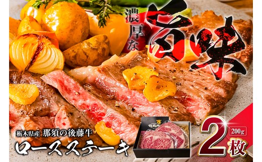 栃木県産那須の後藤牛ロースステーキ200g×2枚(400g) ns044-006