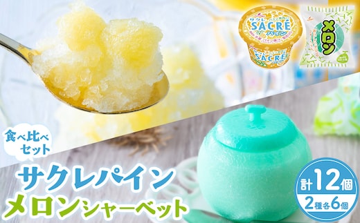 サクレパイン・メロンシャーベット 食べ比べセット | アイス フルーツ シャーベット パイン メロン かき氷 スイーツ
