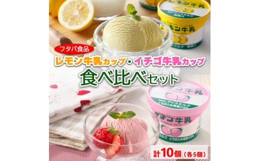 数量限定 レモン牛乳カップ・イチゴ牛乳カップ食べ比べセット 計10個（各5個）｜アイス デザート※着日指定不可※離島への配送不可
