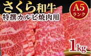 A5さくら和牛特撰カルビ焼肉用1kｇ 肉 焼肉 国産牛 グルメ 送料無料※着日指定不可