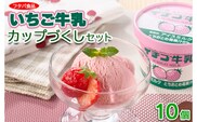 【数量限定】イチゴ牛乳カップづくしセット　10個｜アイス デザート ※離島への配送不可