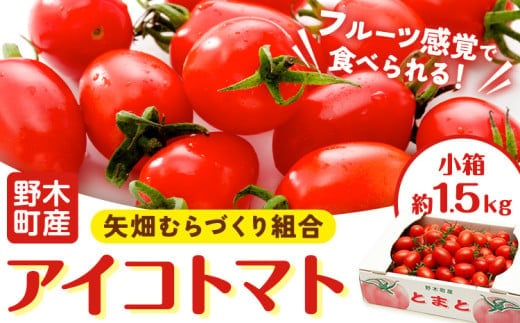 【先行予約】アイコ トマト 約1.5kg 小箱 栃木県 野木町産 矢畑むらづくり組合 《2025年10月上旬-2026年6月下旬頃出荷》栃木県 野木町 トマト ミニトマト 野菜 新鮮---nogi_ybt_7_3kg---