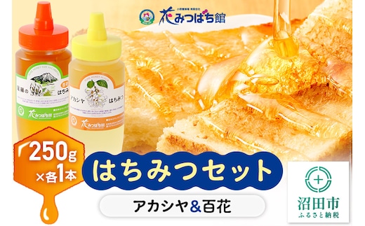 アカシヤ・尾瀬のはちみつ（百花）セット 各250g 花みつばち館