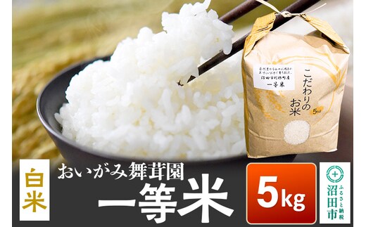 令和7年産 おいがみ舞茸園 一等米 白米 精米 5kg