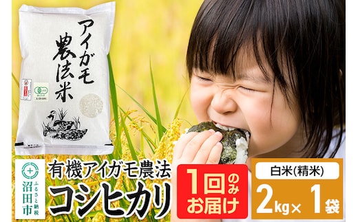 【白米】令和7年産 有機アイガモ農法コシヒカリ 2kg×1袋 金井農園 [こしひかり コシヒカリ 白米 精米 お米 1回だけ 1回のみ]