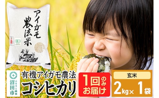 【玄米】令和7年産 有機アイガモ農法コシヒカリ 2kg×1袋 金井農園 [こしひかり コシヒカリ 玄米 お米 1回だけ 1回のみ]