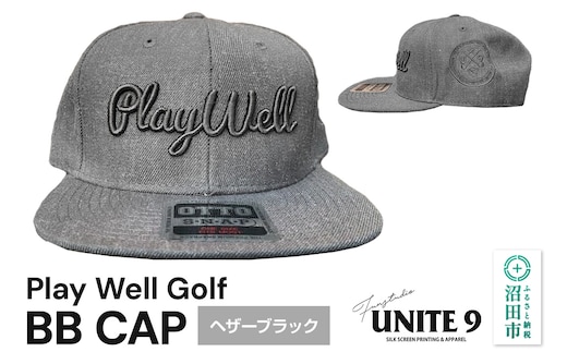 Play Well Golf BB CAP ヘザーブラック フリーサイズ FUN工房UNITE9