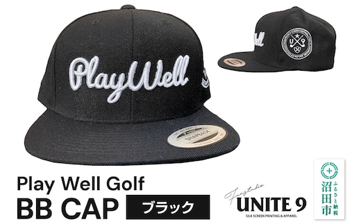 Play Well Golf BB CAP ブラック フリーサイズ FUN工房UNITE9