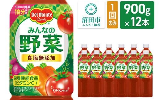 デルモンテ みんなの野菜 900g 12本セット 食塩無添加