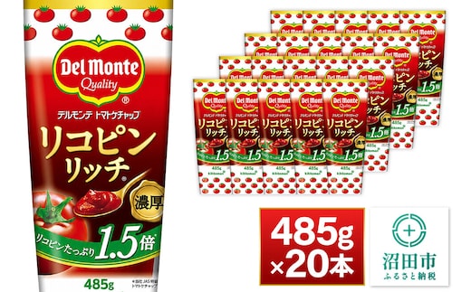 デルモンテ リコピンリッチトマトケチャップ 485g 20本 [【野菜セット】デルモンテ Del Monte キッコーマン 野菜 トマト とまと]