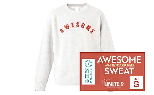 AWESOME SWEAT WHITE×DARK RED ／ S FUN工房UNITE9