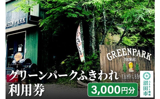 グリーンパークふきわれ利用券 3000円分
