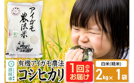 【白米】令和7年産 有機アイガモ農法コシヒカリ 2kg×1袋 金井農園