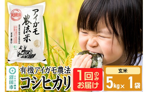 【玄米】令和7年産 有機アイガモ農法コシヒカリ 5kg×1袋 金井農園