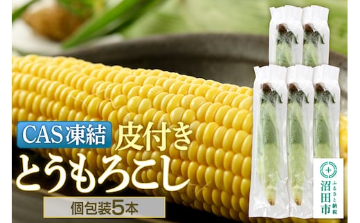 CAS印 利根沼田産 皮付き とうもろこし 5本 株式会社沼田魚菜市場仲卸