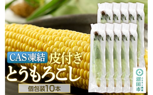 CAS印 利根沼田産 皮付き とうもろこし 10本 株式会社沼田魚菜市場仲卸