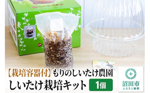 《期間限定10～4月発送》栽培容器付 もりのしいたけ農園「しいたけ栽培キット」1個 [椎茸 シイタケ しいたけ 育成 栽培 菌床]