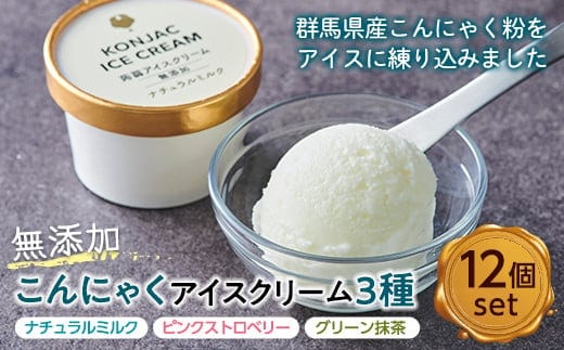 無添加こんにゃくアイスクリーム3種セット12個入り F21K-220