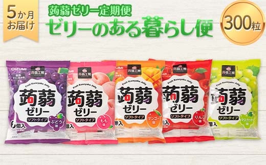 5か月連続お届け蒟蒻ゼリー定期便 300粒 ゼリーのある暮らしセット F21K-481
