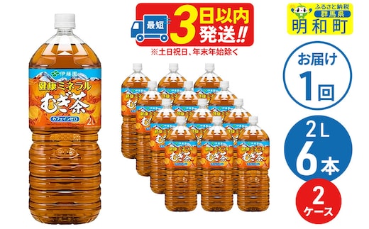 健康ミネラルむぎ茶 ＜2L×6本＞【2ケース】伊藤園
