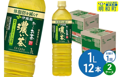 お～いお茶 濃い茶 伊藤園 ＜1L×12本＞【2ケース】1回のみ [ふるさと納税 お茶 緑茶 ペットボトル 国産 伊藤園]
