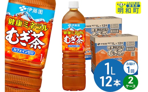 健康ミネラルむぎ茶 伊藤園 ＜1L×12本＞【2ケース】1回のみ [ふるさと納税 お茶 麦茶 ペットボトル 国産 伊藤園]
